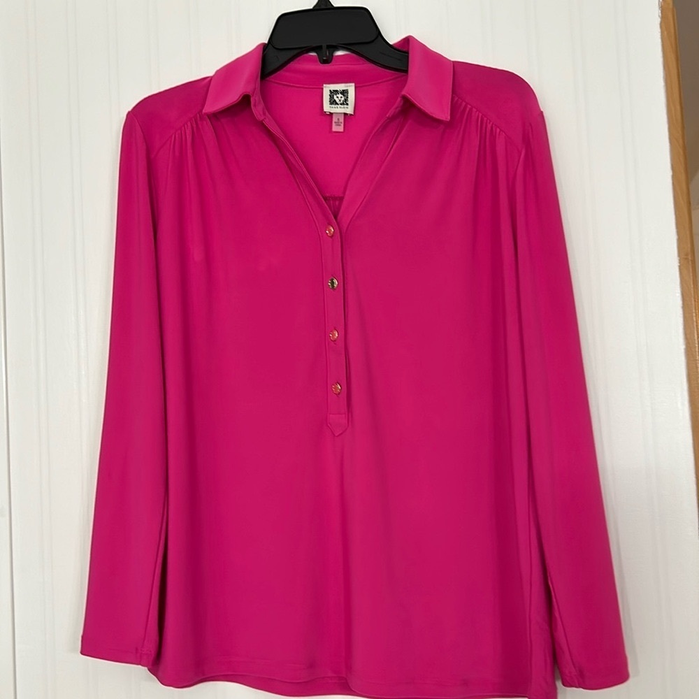 Fuchsia pink Anne Klein top